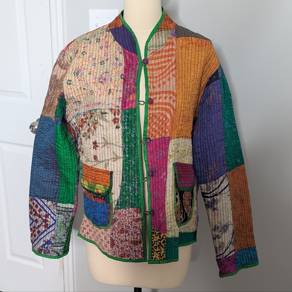 Sacred Threads Multicolor Patchwork Jacket - image 1